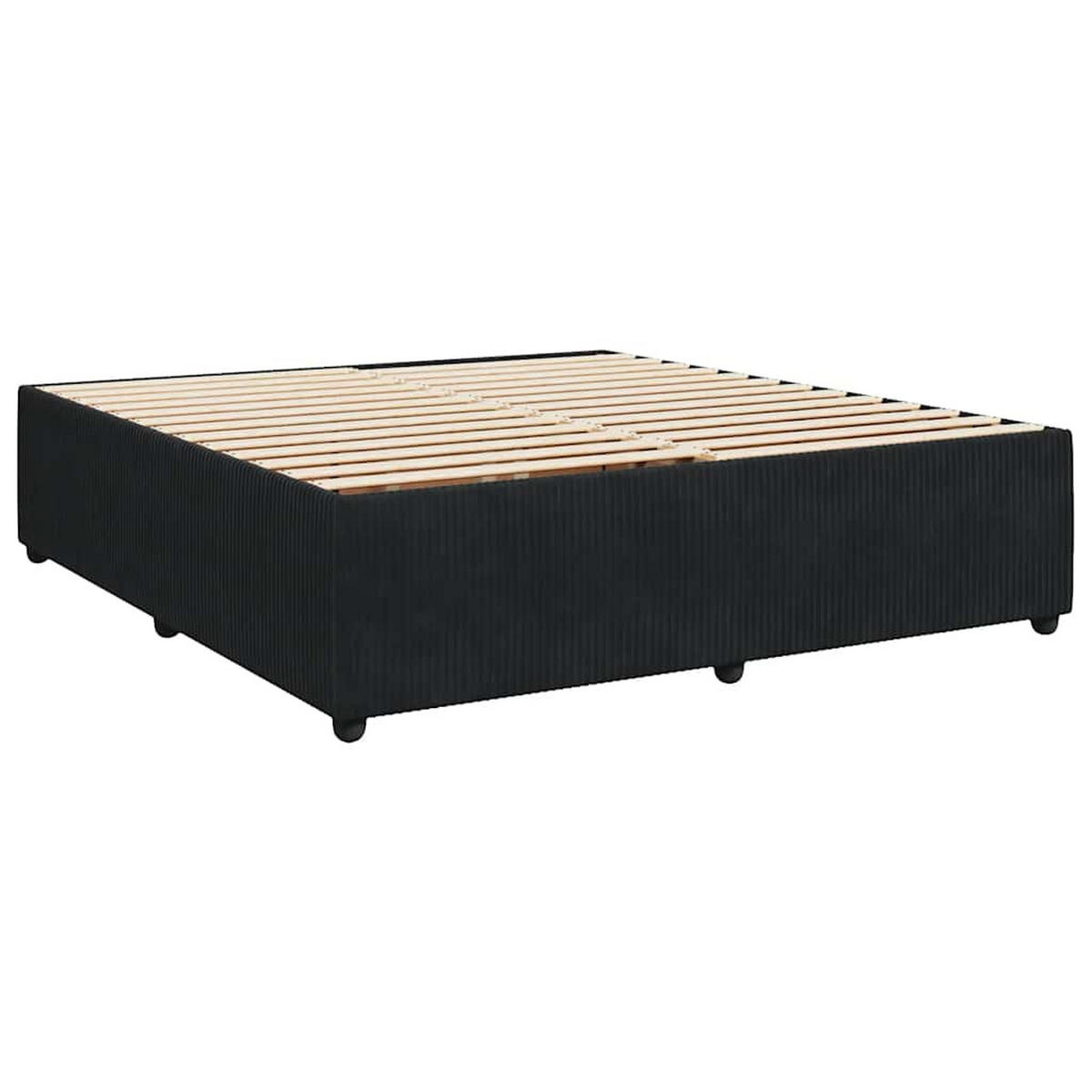 BOXSPRINGBETT MIT MATRATZE SCHWARZ 200X200 CM SAMT - Schwarz, Holz/Textil - vidaXL