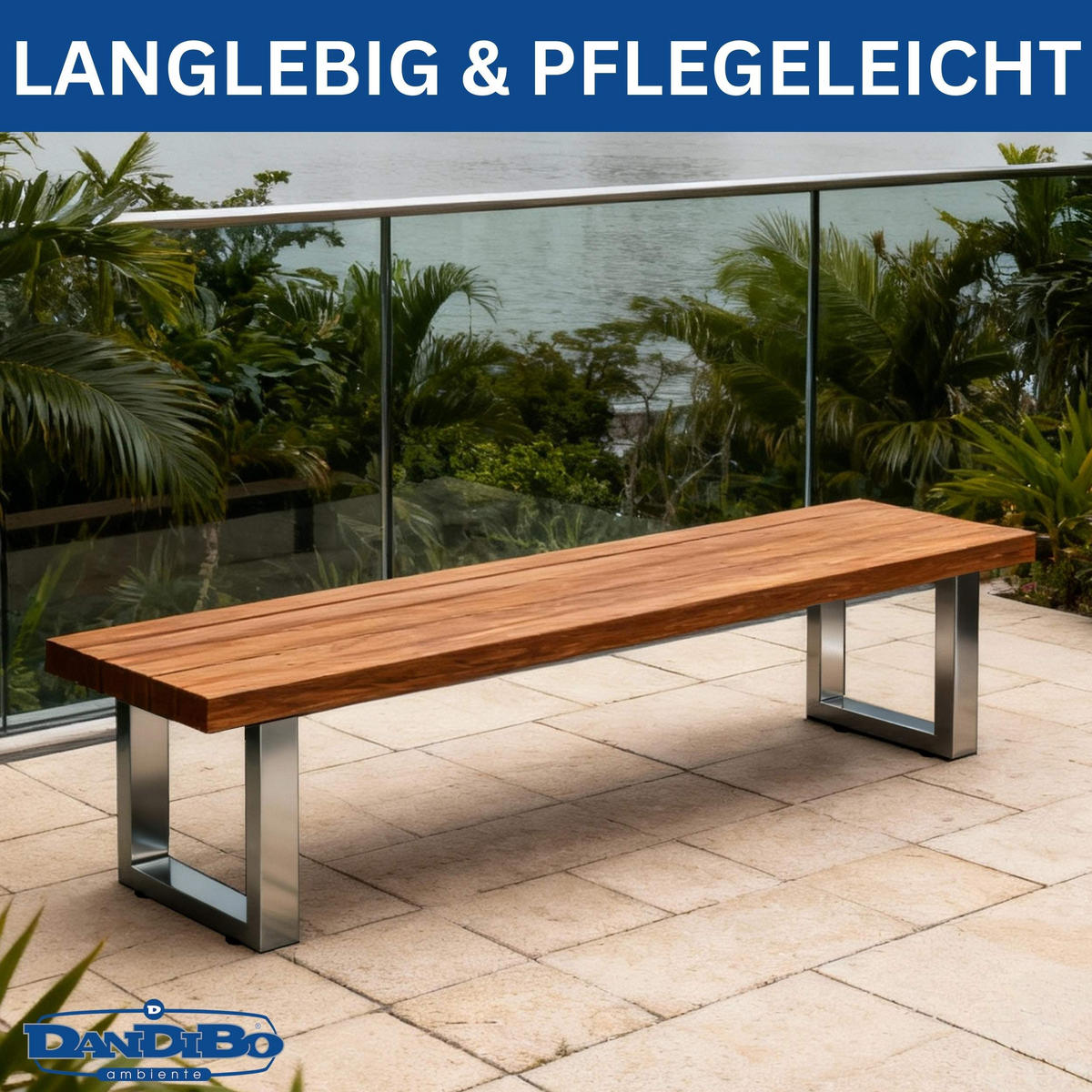 BANKGESTELL Edelstahl 40/43 cm - Edelstahlfarben, Metall (40/43/8cm) - DanDiBo