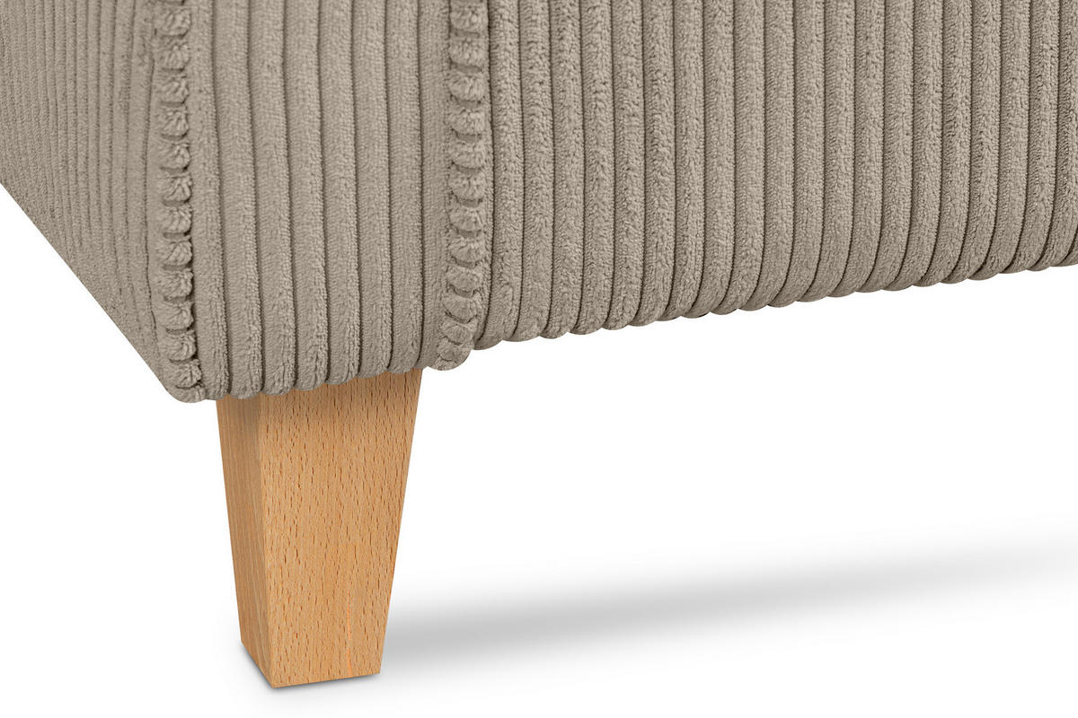 OHRENSESSEL MILES Kord-Bezug Petfriendly, hellbeige - Beige/Creme, Holzwerkstoff/Buchenholz (82/105/97cm) - KONSIMO®