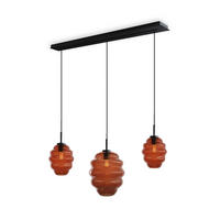 HÄNGELEUCHTE Echos 3-flammig Braun Ø 18/25cm - Schwarz/Braun, Glas (18/18/20cm) - s.luce