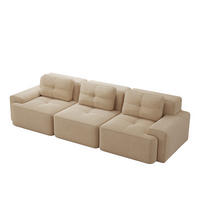 SOFA 293×104×69 cm aus kratzfestem Cordstoff rahmenlos, beige - Beige, Textil (104/69/293cm) - Luhomfu