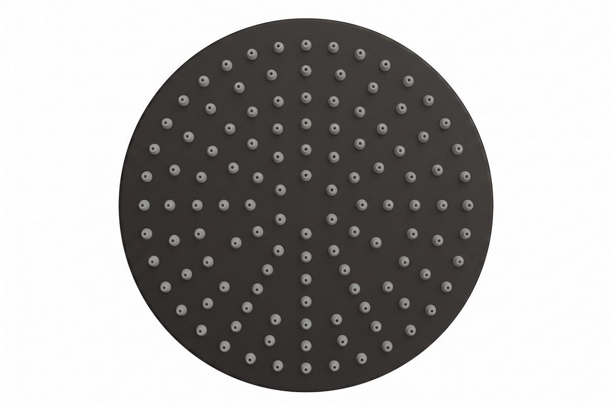 TUŠ GLAVA okrugla 20 x 20 cm - mat crna - crna, drvo (20cm) - Badplaats