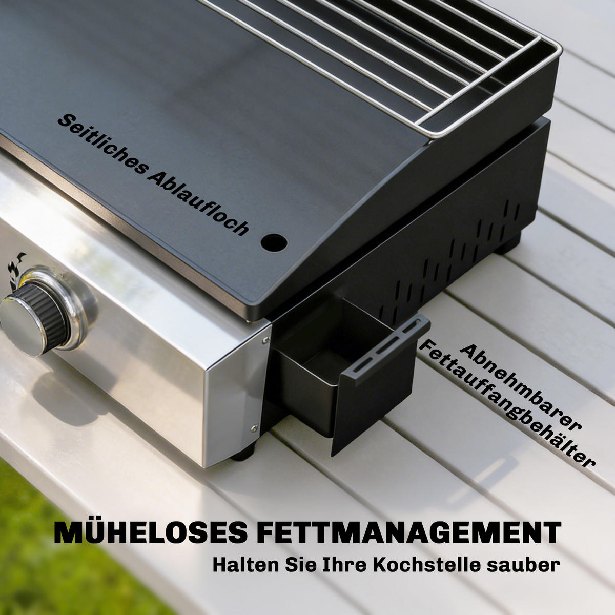 GASGRILL Stahl-Edelstahl Schwarz - Schwarz, Metall (44/21/51.5cm) - Outsunny