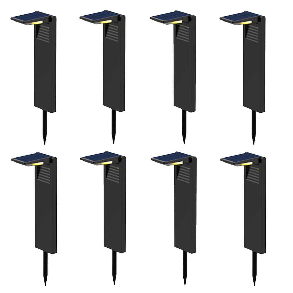 SOLARLEUCHTEN 8er-set OSTRY schwarz - Schwarz, Kunststoff (16/9/41cm) - Lumisky