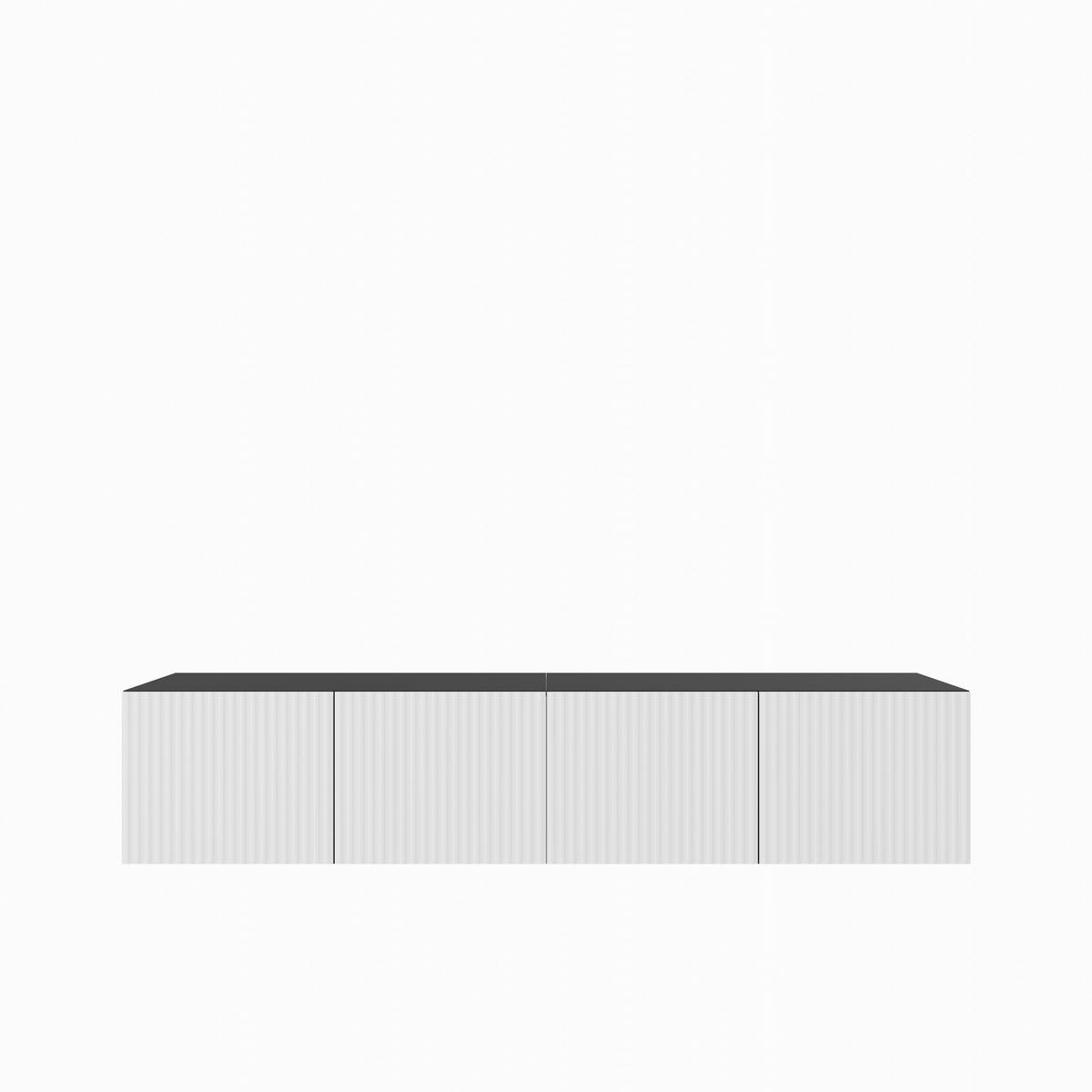 TV-SCHRANK Noe 200 cm (2x100) viertürig, schwarz, weiß - Schwarz/Weiß, Kunststoff (200/41/40cm) - Margaret Hadas24