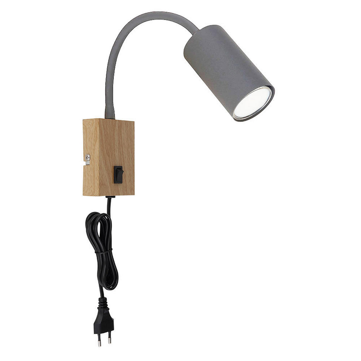 WANDELEUCHTE Metall Holzoptik Grau 2er Set - Grau, Metall (7/44/32cm) - Globo Lighting