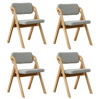 KLAPPSTUHL DE-36858 4er-Set mit Buchenholzgestell Grau - Grau, Holz (52/77/59cm) - ComfortXL