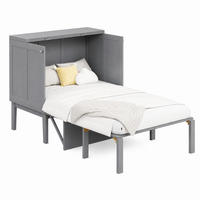 KLAPPBETT vertikal mit Stauraum 90x200 cm Holz Grau - Grau, Holz (90/200cm) - Meubliv