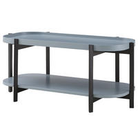COUCHTISCH - Teilmassivholz - Eiche - Blaugrau/Schwarz, Holz/Holzwerkstoff (50/100/45cm) - home24