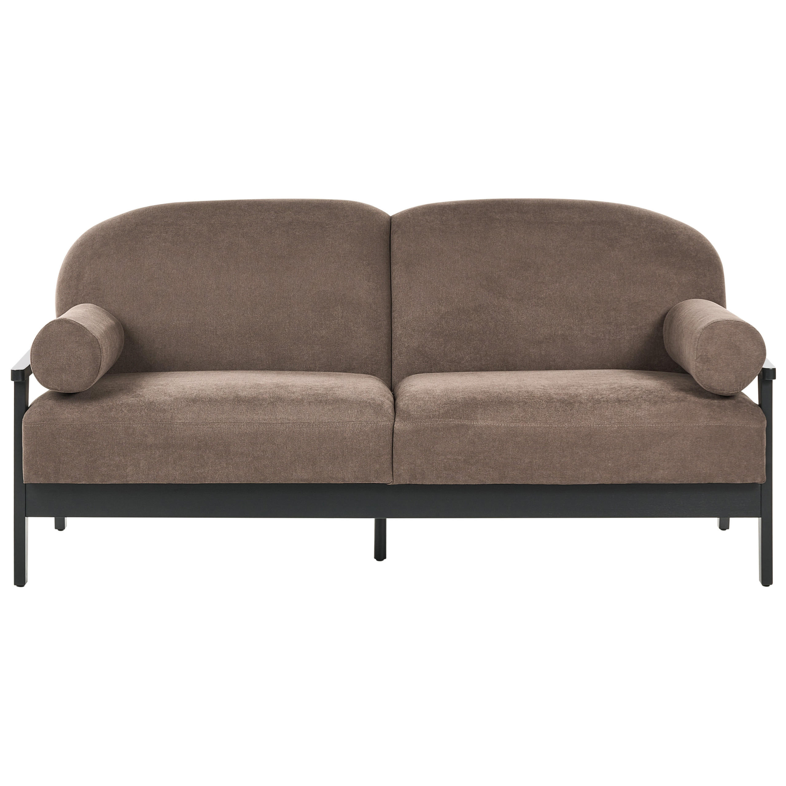 3-SITZER-SOFA Stoff Braun Pilarne - Schwarz/Braun, Textil (191/88/84cm) - Beliani