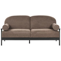 3-SITZER-SOFA Stoff Braun Pilarne - Schwarz/Braun, Textil (191/88/84cm) - Beliani