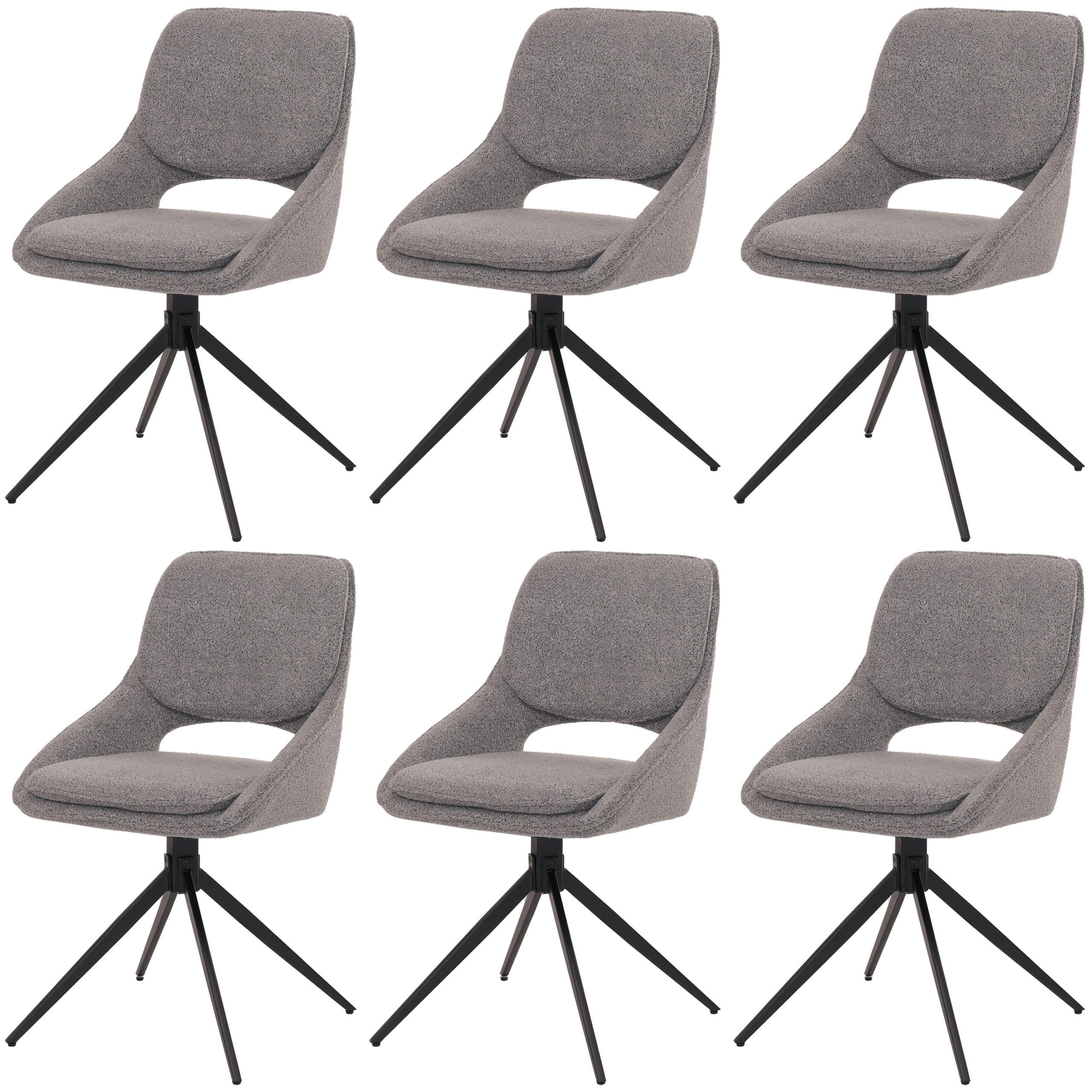 ESSZIMMERSTUHL Hellgrau 6er-Set - Hellgrau, Textil (55/87/55cm) - MCW