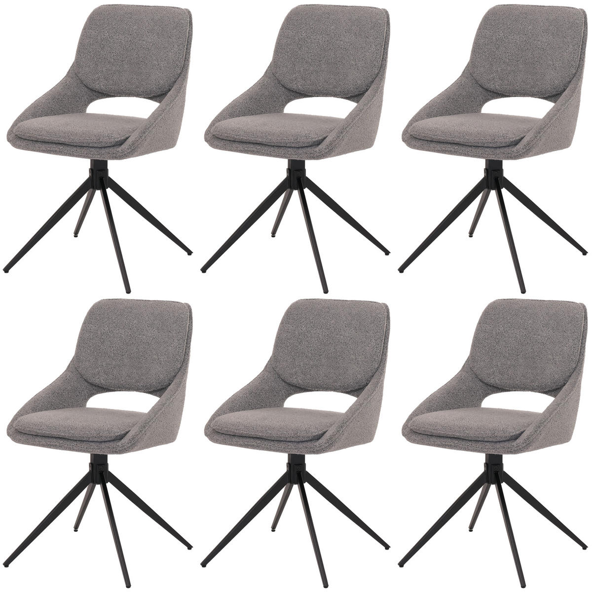 ESSZIMMERSTUHL Hellgrau 6er-Set - Hellgrau, Textil (55/87/55cm) - MCW