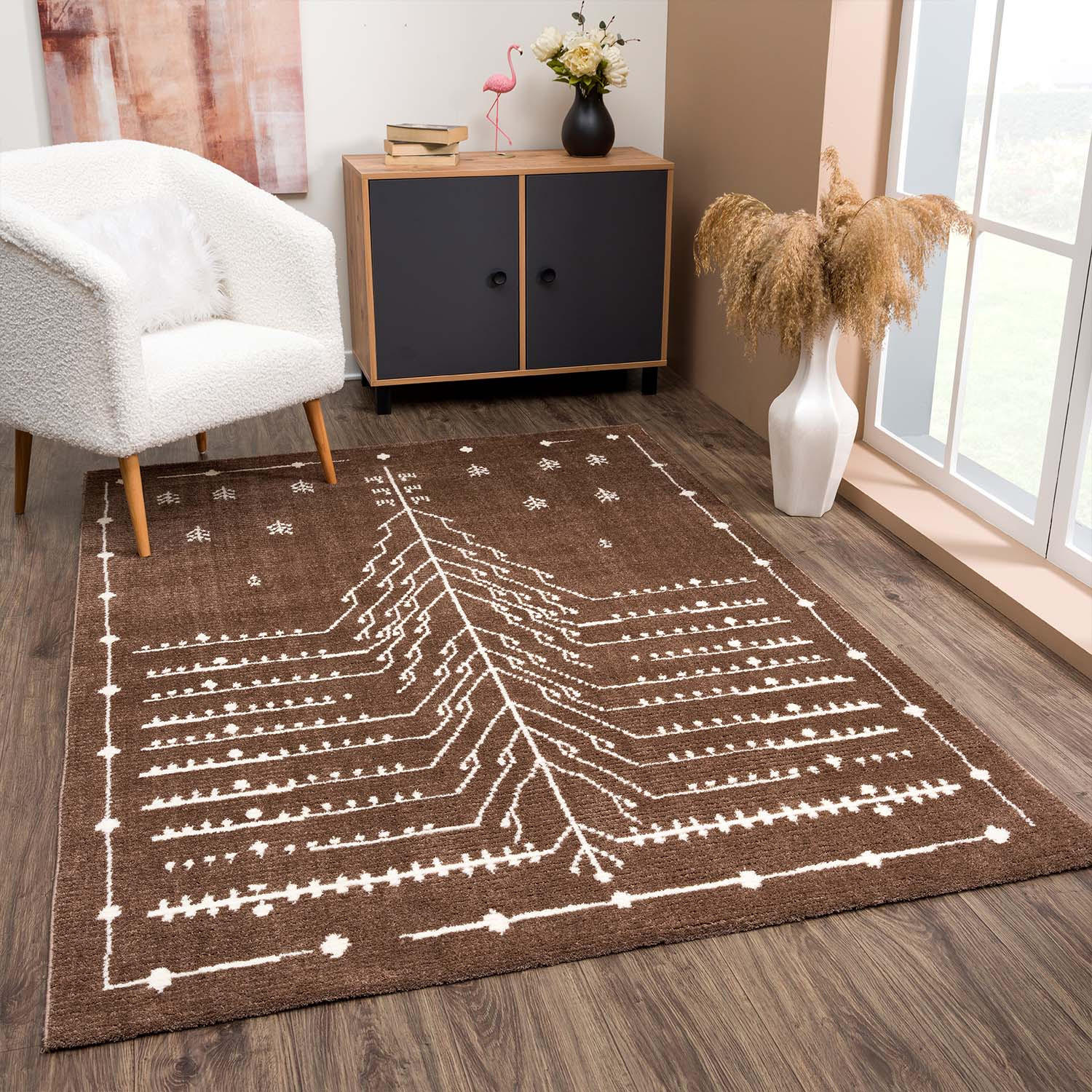 KURZFLOR-TEPPICH April 2308 Braun 140x200 cm - Braun, Textil (140/200cm) - carpet city