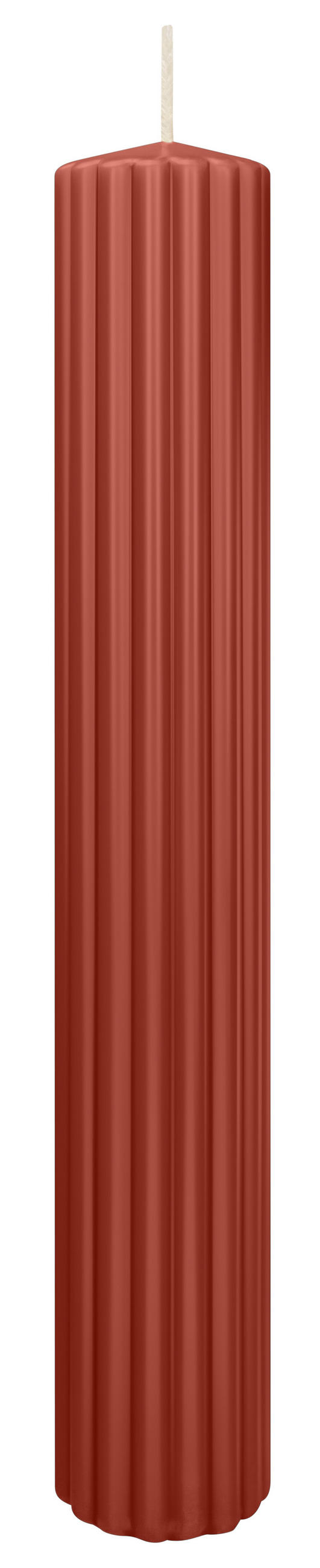 RILLEN KERZEN Ahorn 300 x Ø 45 mm, 4 Stück - Ahornfarben, Paraffin (8/15/15cm) - Wiedemann Kerzen