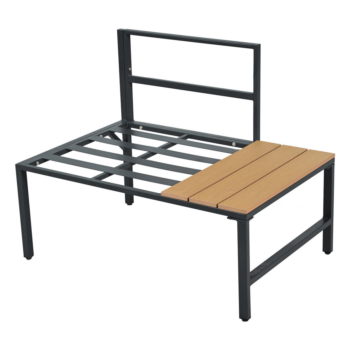 GARTENSET 182x207x69cm grau aus Stahl, spritzwassergeschützt - Grau, Textil - Modfu