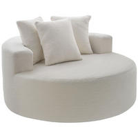 RELAXSESSEL Love, Ø 127 x 60 cm, mit 3 Kissen, Bouclé creme - Creme, Kunststoff/Textil (127/60/127cm) - tectake