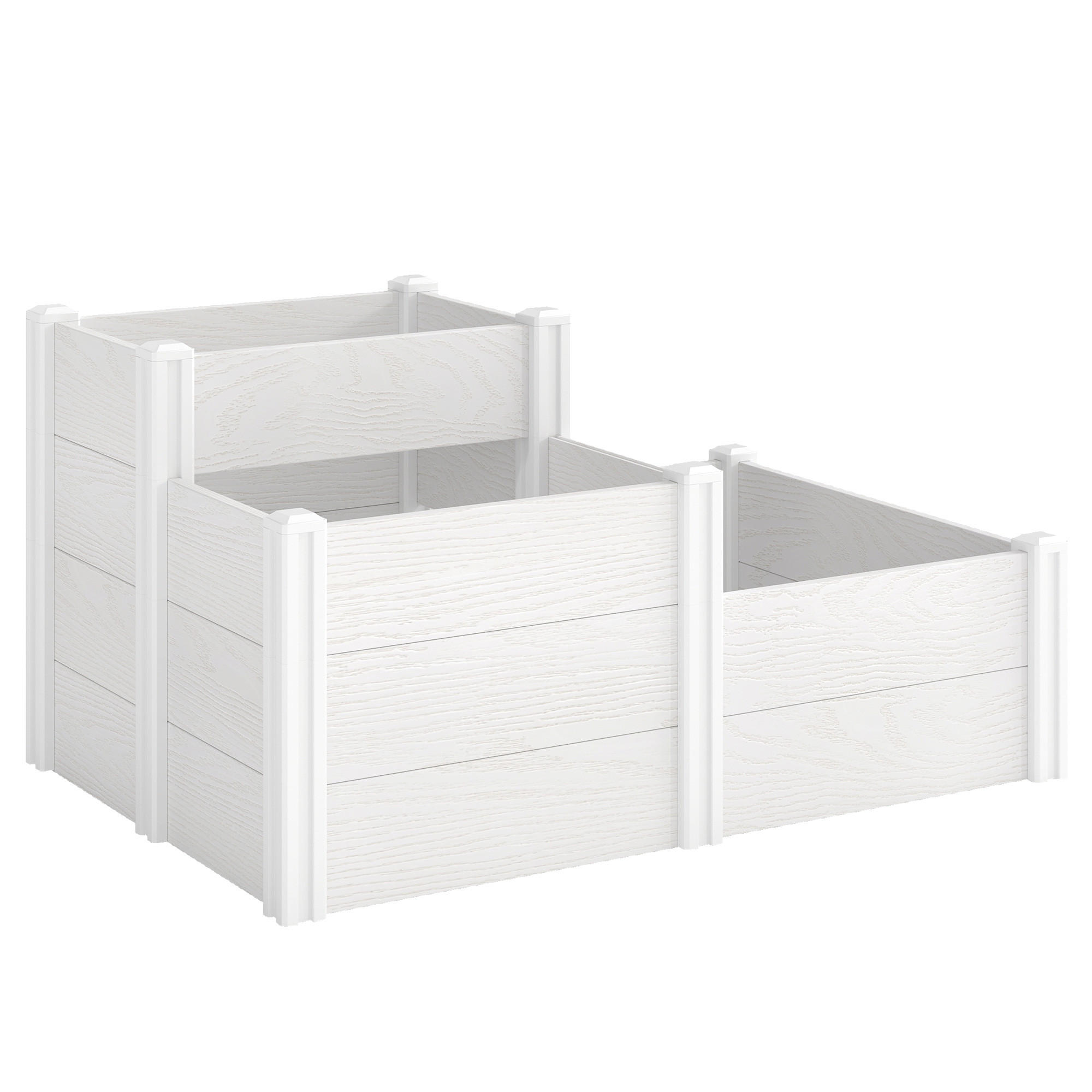 HOCHBEET Kunststoff Weiß - Weiß, Kunststoff (80/64/120cm) - Outsunny