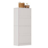 BUFFETSCHRANK 42/76/180 cm mit 4 Türen, verstellbaren Böden und Kippschutz, Weiß/Natur - Weiß, Holzwerkstoff (76/180/42cm) - Redom