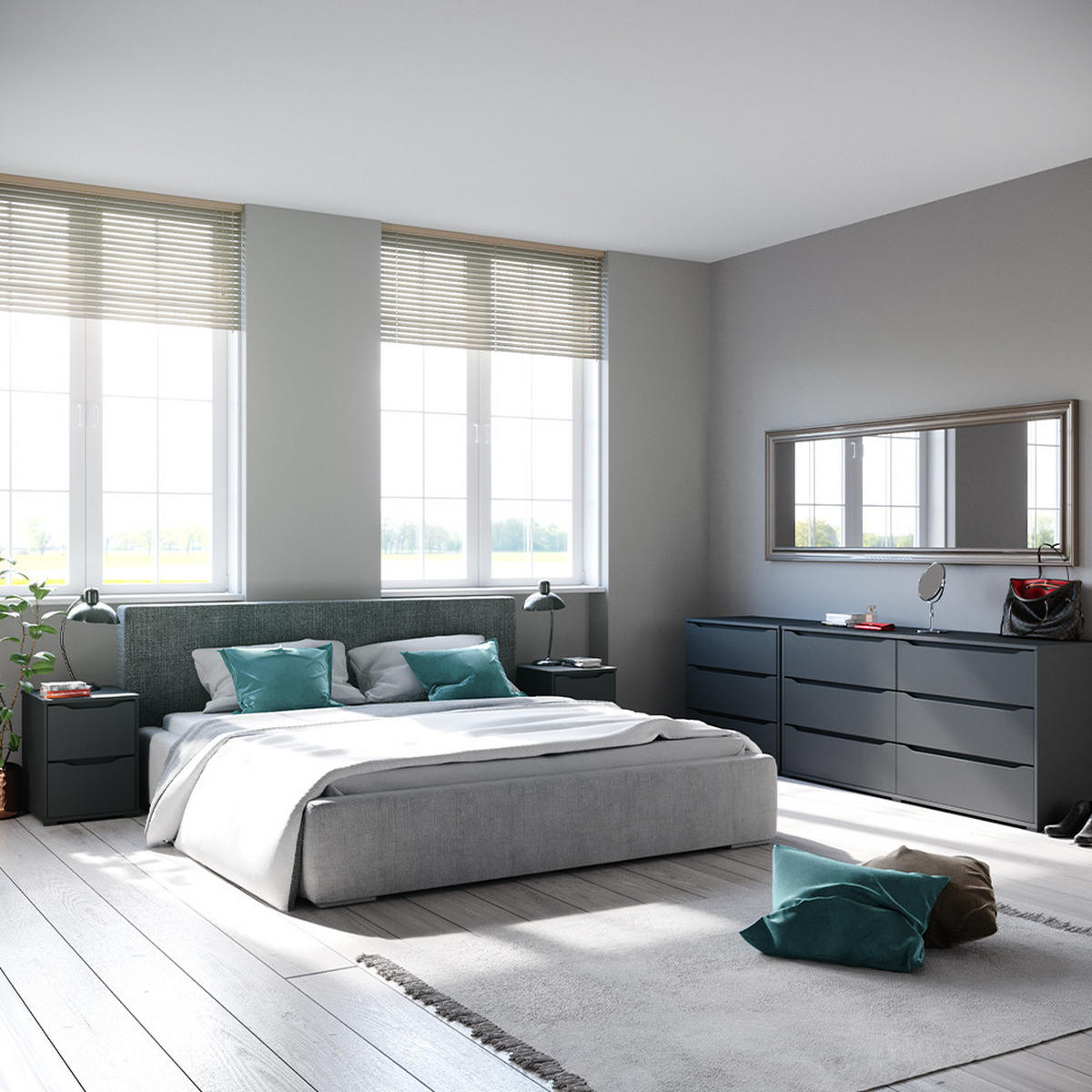 NOČNÍ STOLEK Ruben Antracit - antracitová, kompozitní dřevo (40.2/53.6/48cm) - Vicco