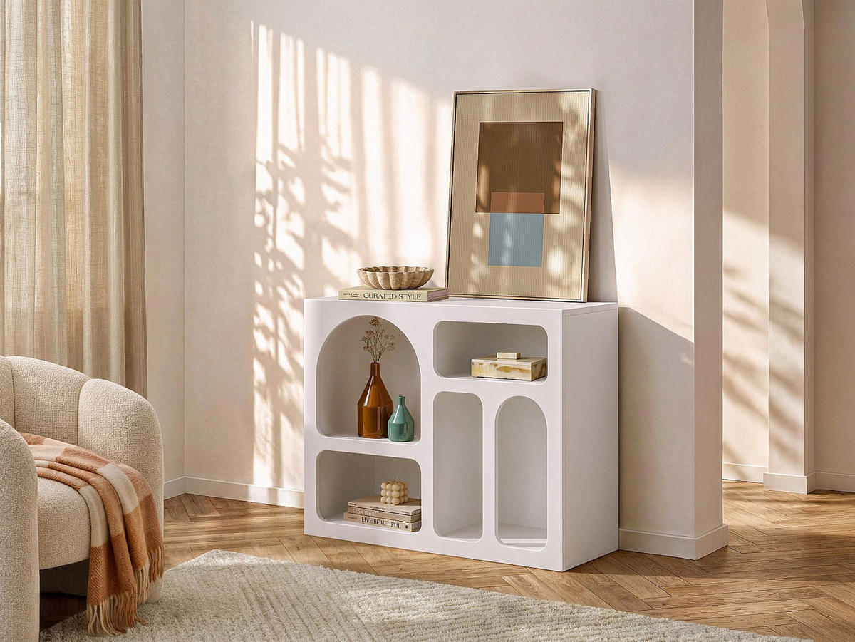 KONSOLENTISCH - 80 cm x 37 cm - holz - weiß Luela - Weiß, Holz (37/80/74cm) - Vente-Unique