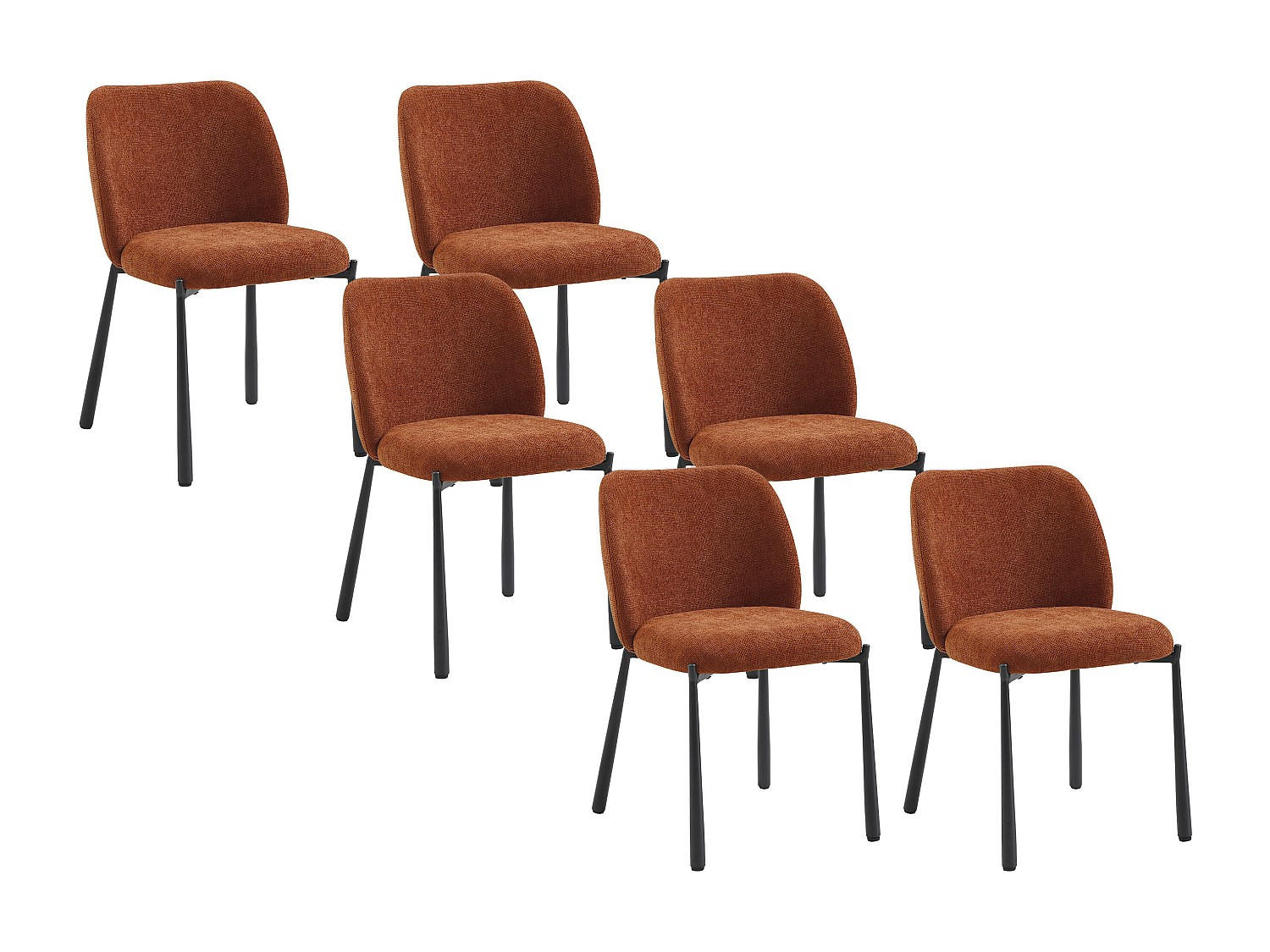 STUHL - 47 cm x 57.5 cm - stoff - terracotta Jizak - Terracotta, Textil (47/79/57.5cm) - Vente-Unique