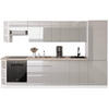 KÜCHENZEILE 340 cm - Aspen KA12-M340- in Grau/Hochglanz - Grau, Holz (340/212/58cm)