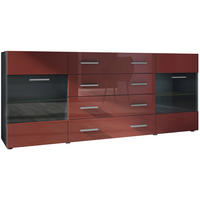 SIDEBOARD Carlos Bordeaux Hochglanz - Bordeaux, Holzwerkstoff (166/72/35cm) - Vladon