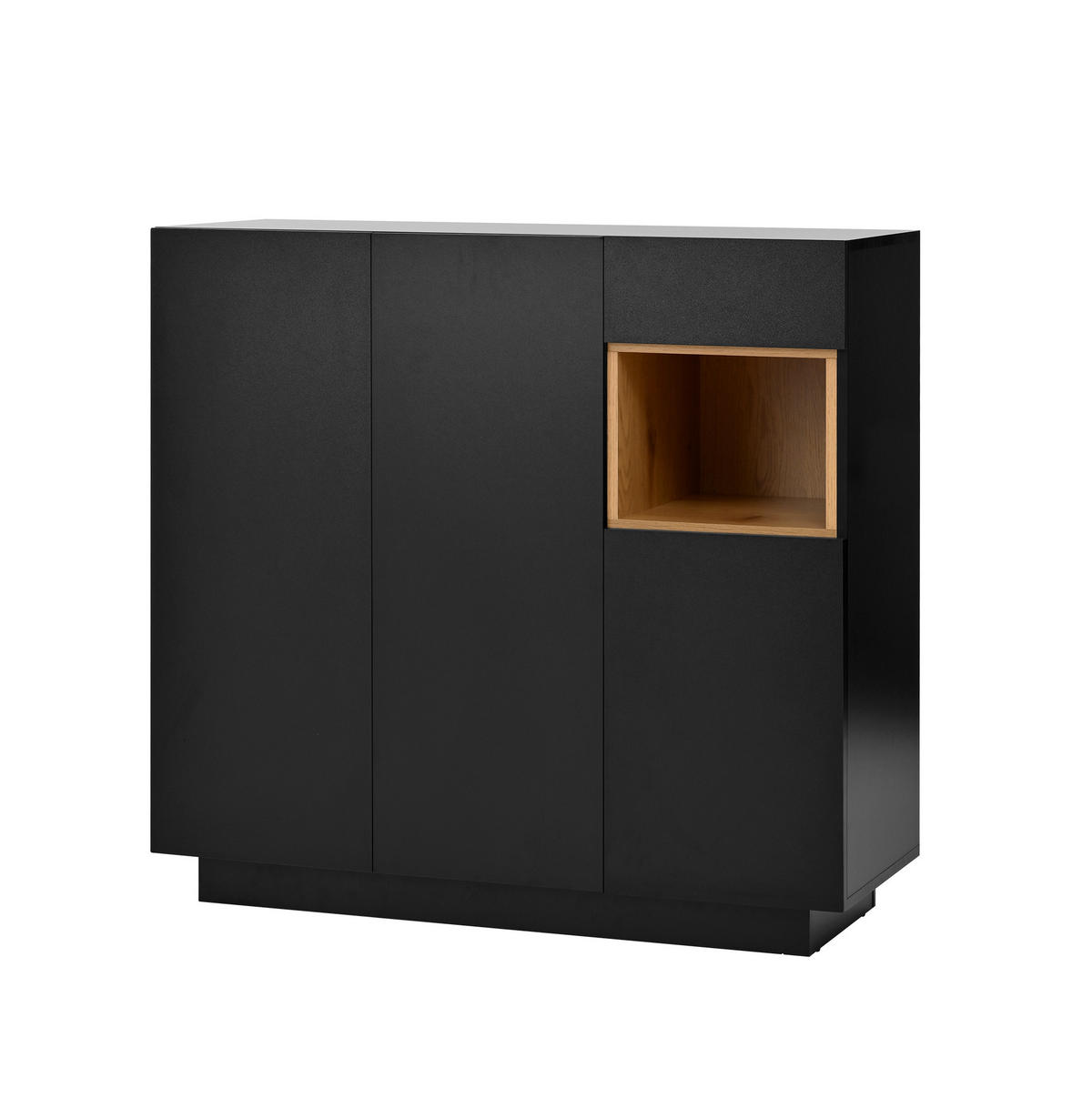 SCHUHSCHRANK 105/39,5/100,5 cm mit Schublade, LED-Beleuchtung und verstellbaren Böden - Schwarz, Holzwerkstoff (105/100/39cm) - BEAOK