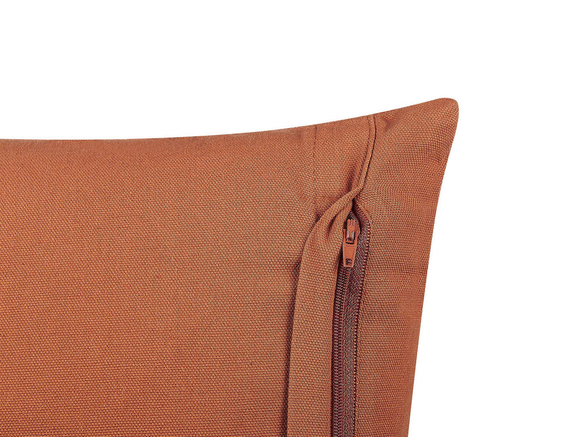 DEKOKISSEN 2er-Set Orange 55/35 cm Orlaya - Orange, Naturmaterialen/Textil (55/35cm) - Beliani