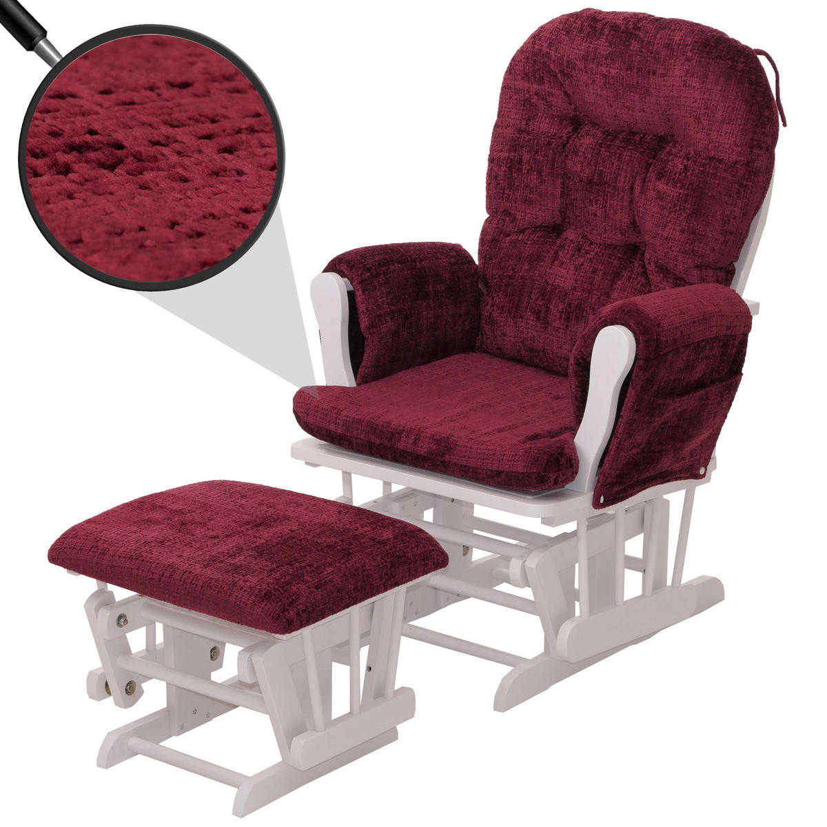 RELAXSESSEL Bordeaux, Weiß - Bordeaux/Weiß, Textil (75/100/71cm) - MCW