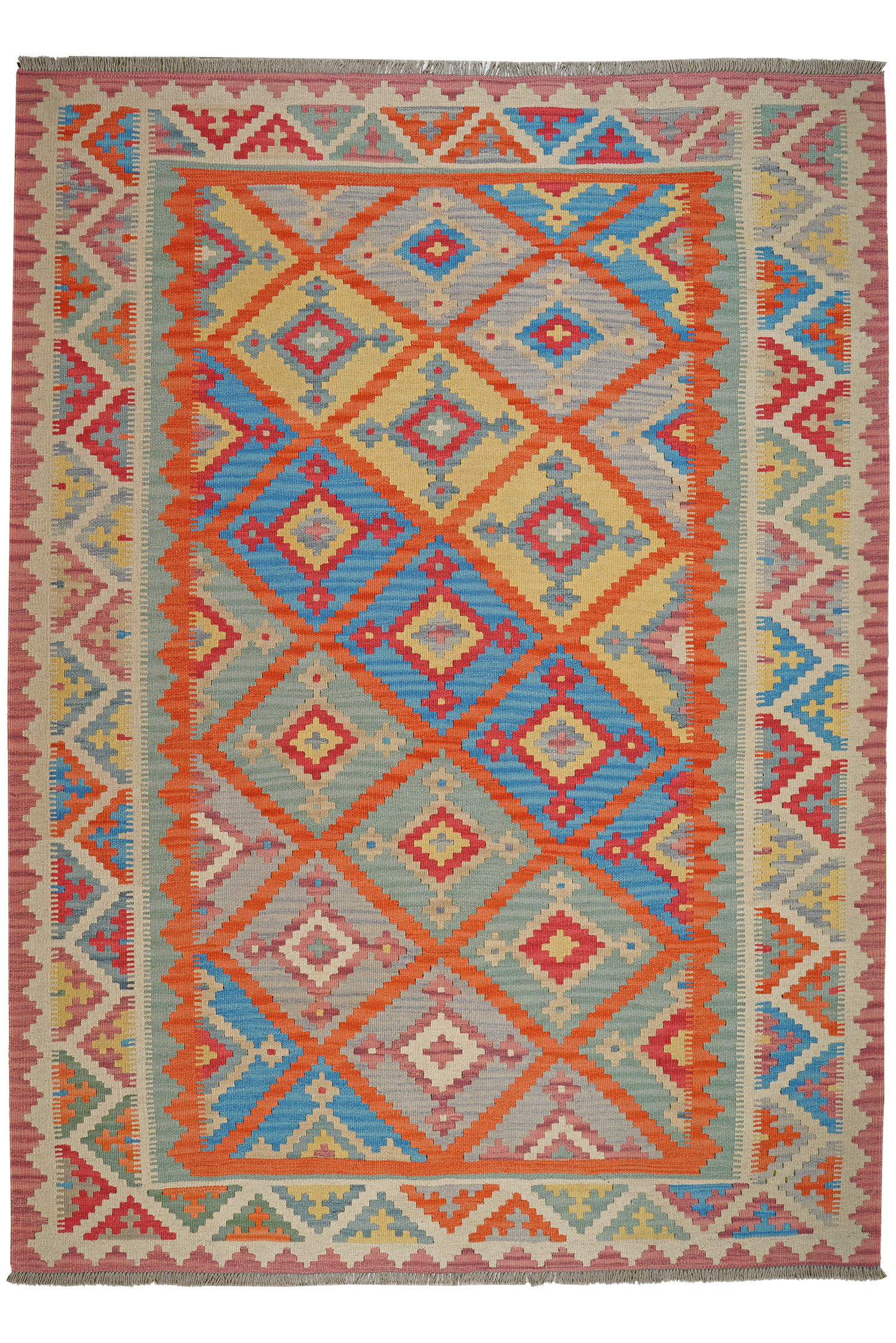 HANDWEBTEPPICH Kelim Gashgai Orange 250/183 cm Schurwolle - Orange, Textil (183/250cm) - Looma