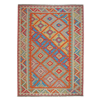 HANDWEBTEPPICH Kelim Gashgai Orange 250/183 cm Schurwolle - Orange, Textil (183/250cm) - Looma