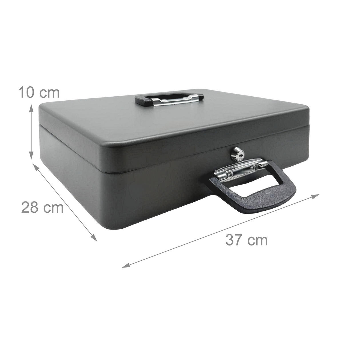 GELDKASSETTE - Grau, Kunststoff/Metall (37/10/28cm) - Relaxdays