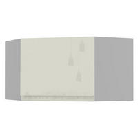 ECKHÄNGESCHRANK Florence W10/60/36 Grau / RAL 1013 perlweiß HG 60 / 60 / 36cm - Türanschlag links - Weiß Hochglanz/Grau, Holz/Holzwerkstoff (60/36/60cm) - Feldmann-Wohnen