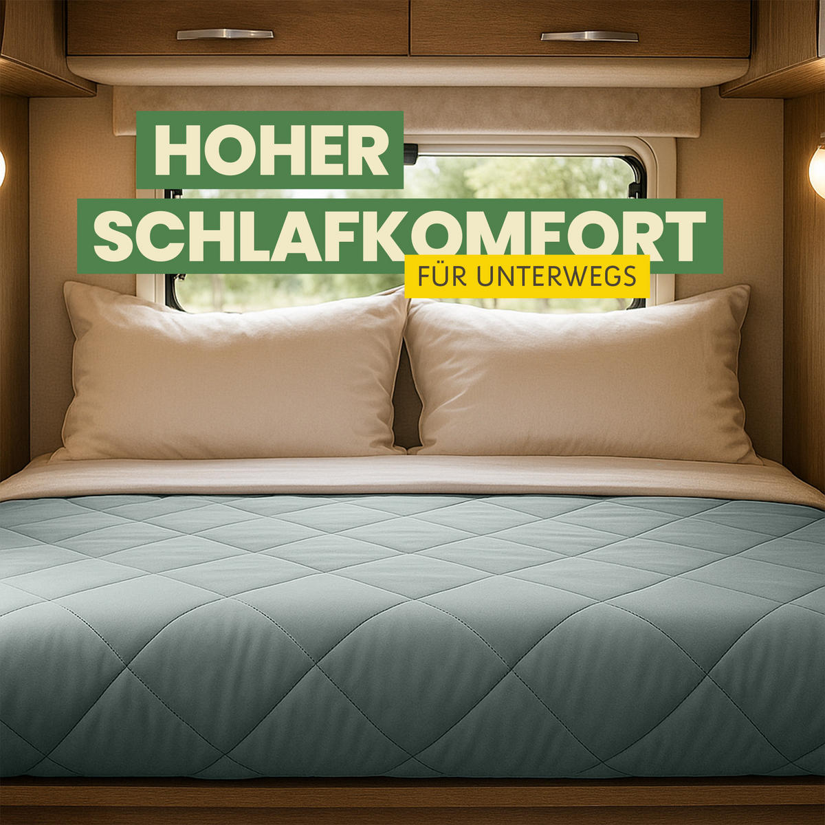 SOMMERBETT für Reisen 2-teilig 135x200/40x80 cm Salbei - Salbeigrün, Textil (135/200cm) - Bestlivings