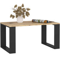 COUCHTISCH NOX Eiche Artisan, Schwarz 92x53x45 cm - Schwarz/Eiche Artisan, Holzwerkstoff (53/92/45cm) - Akord