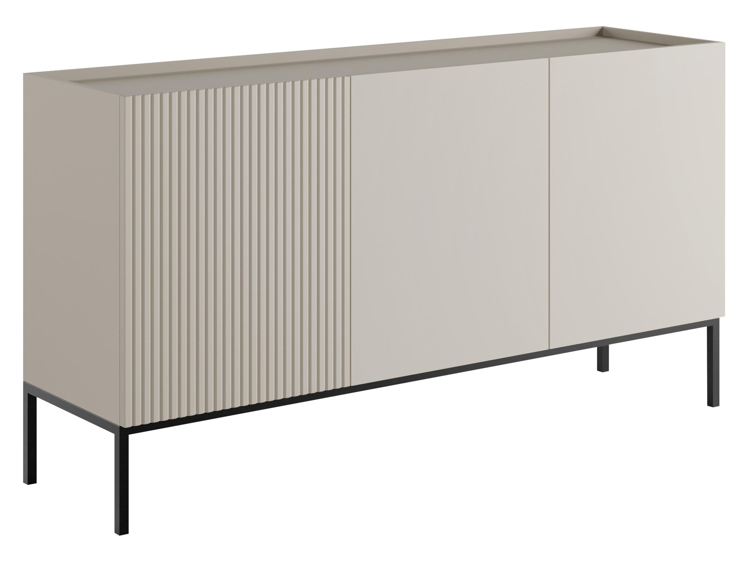 SIDEBOARD Como 150 2D - Kaschmir/Schwarz, Holzwerkstoff/Metall (150/80/42cm) - MIRJAN24