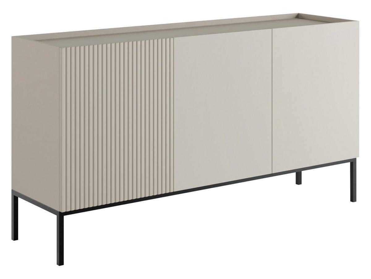 SIDEBOARD Como 150 2D - Kaschmir/Schwarz, Holzwerkstoff/Metall (150/80/42cm) - MIRJAN24