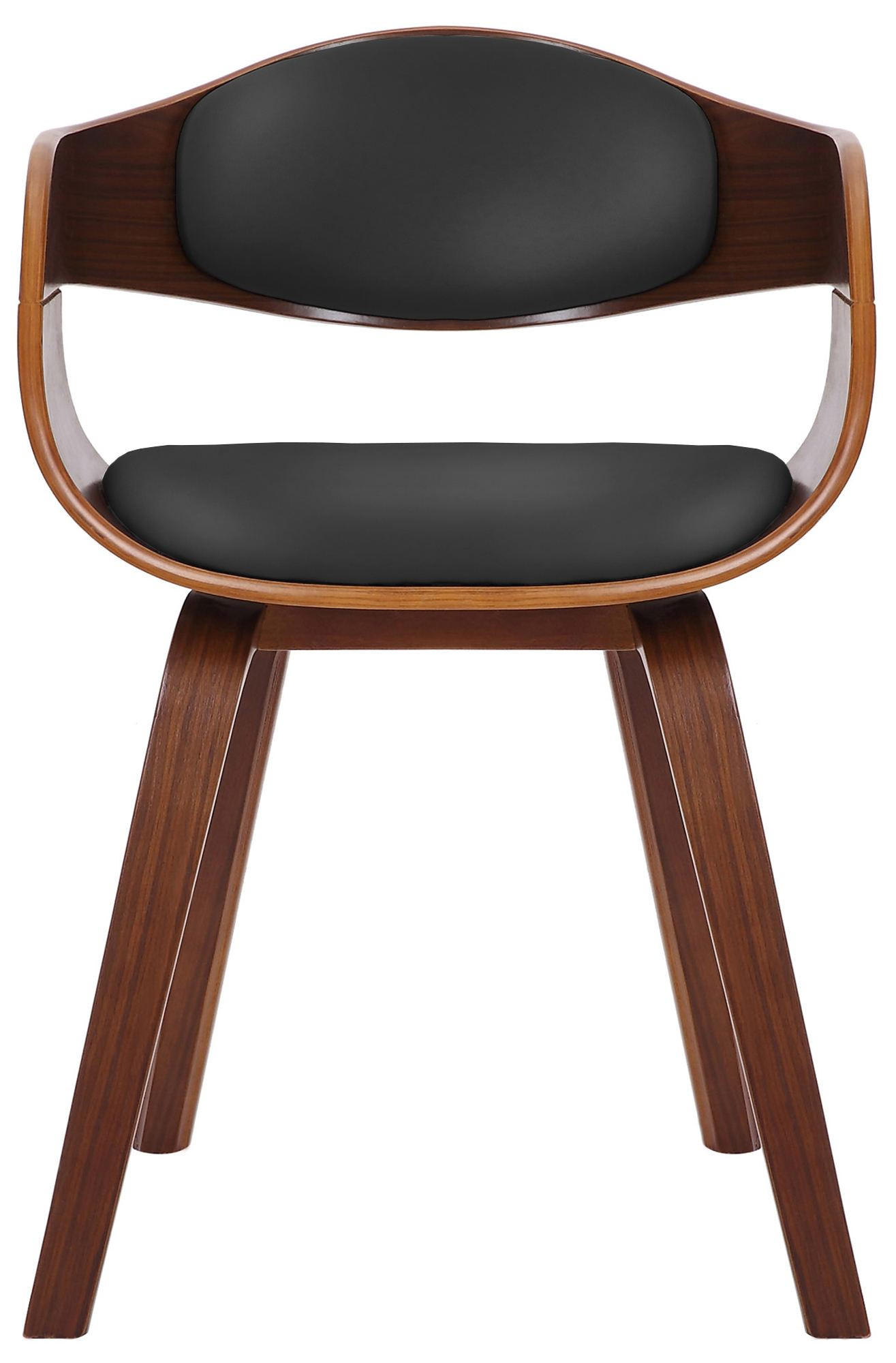 ARMLEHNENSTUHL Lederlook Walnuss/Schwarz - Walnussfarben/Schwarz, Holz/Textil (49/73/46cm) - CLP