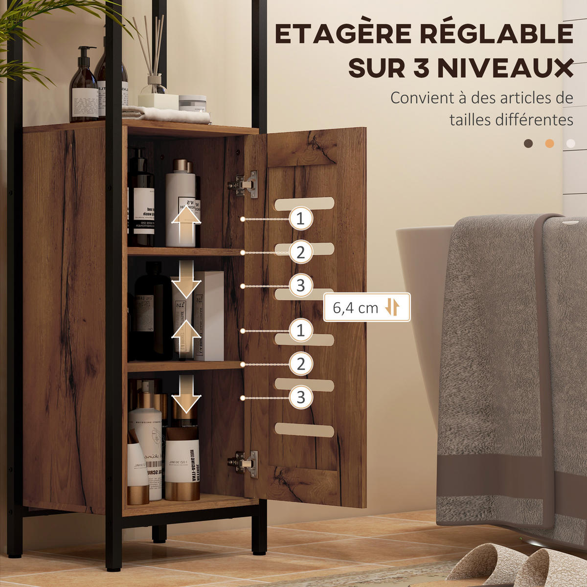 HOCHSCHRANK DE-12383 37/30/167 cm Rostbraun - Braun, Holzwerkstoff (30/167/37cm) - ComfortXL