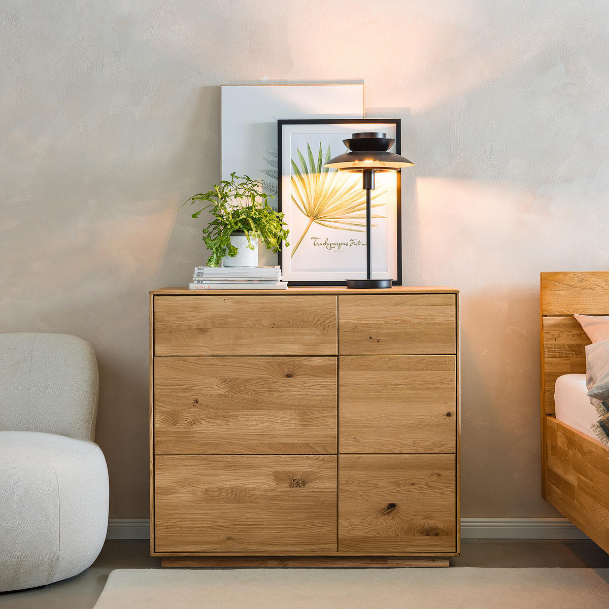 MASSIVE KOMMODE - Wildeiche - Braun, Holz (99/89/44cm) - home24