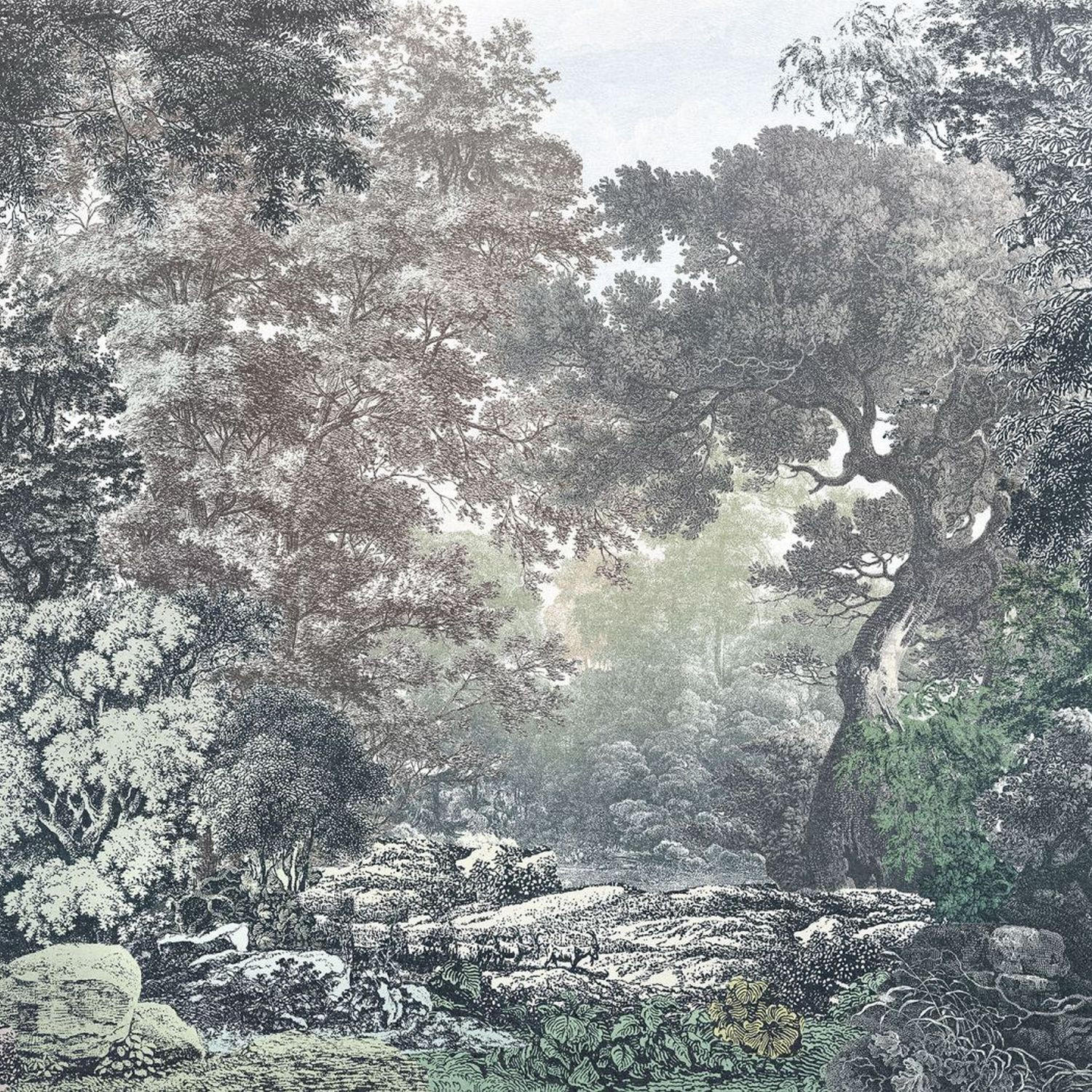 FOTOTAPETE Märchenwald 400 x 280 cm - Grau, Papier (400/280cm) - Sanders & Sanders