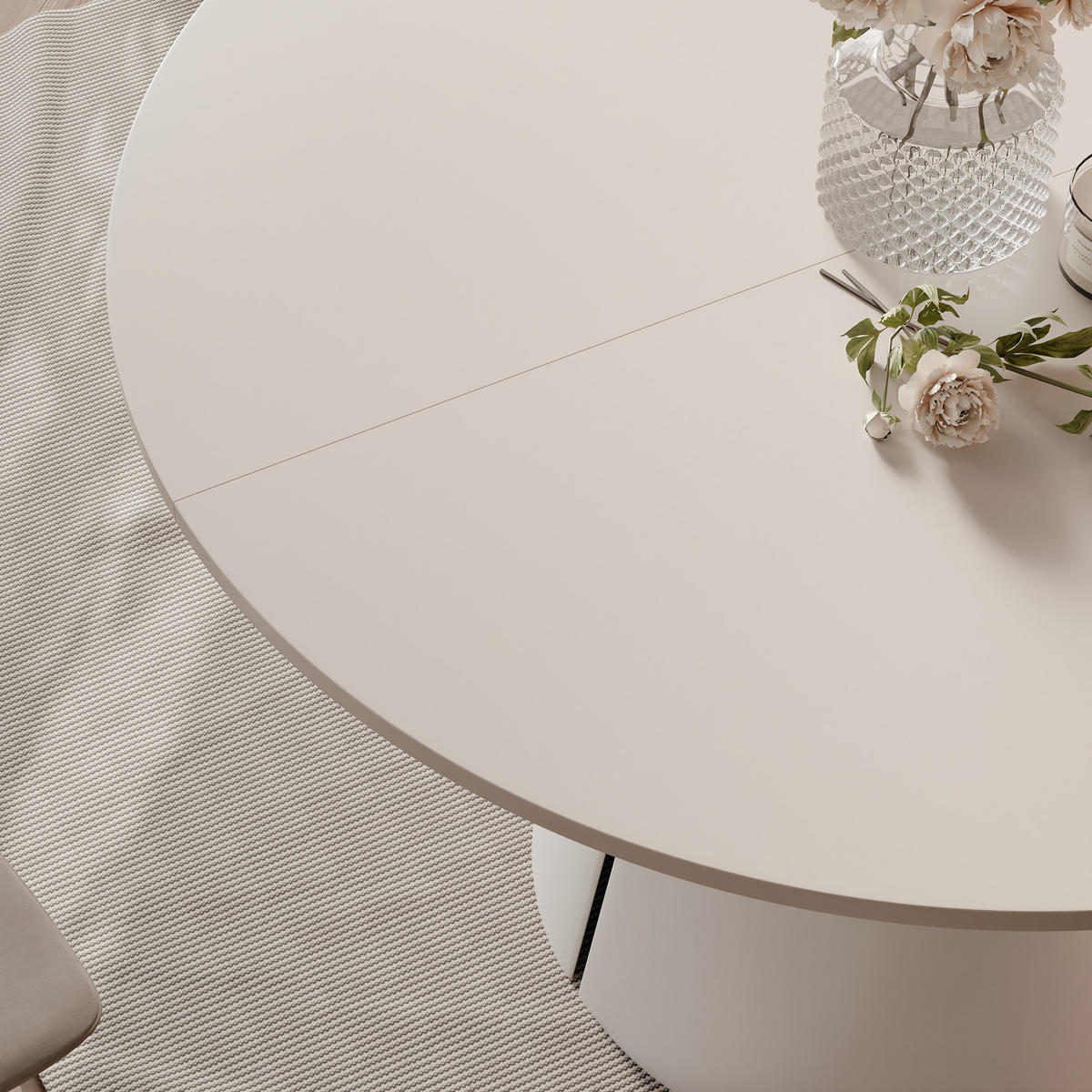 AUSZIEHTISCH BASE 100-176/76 cm, Weiß / Kaschmir - Kaschmir/Weiß, Holzwerkstoff/Metall (100/100/76cm) - Idohome