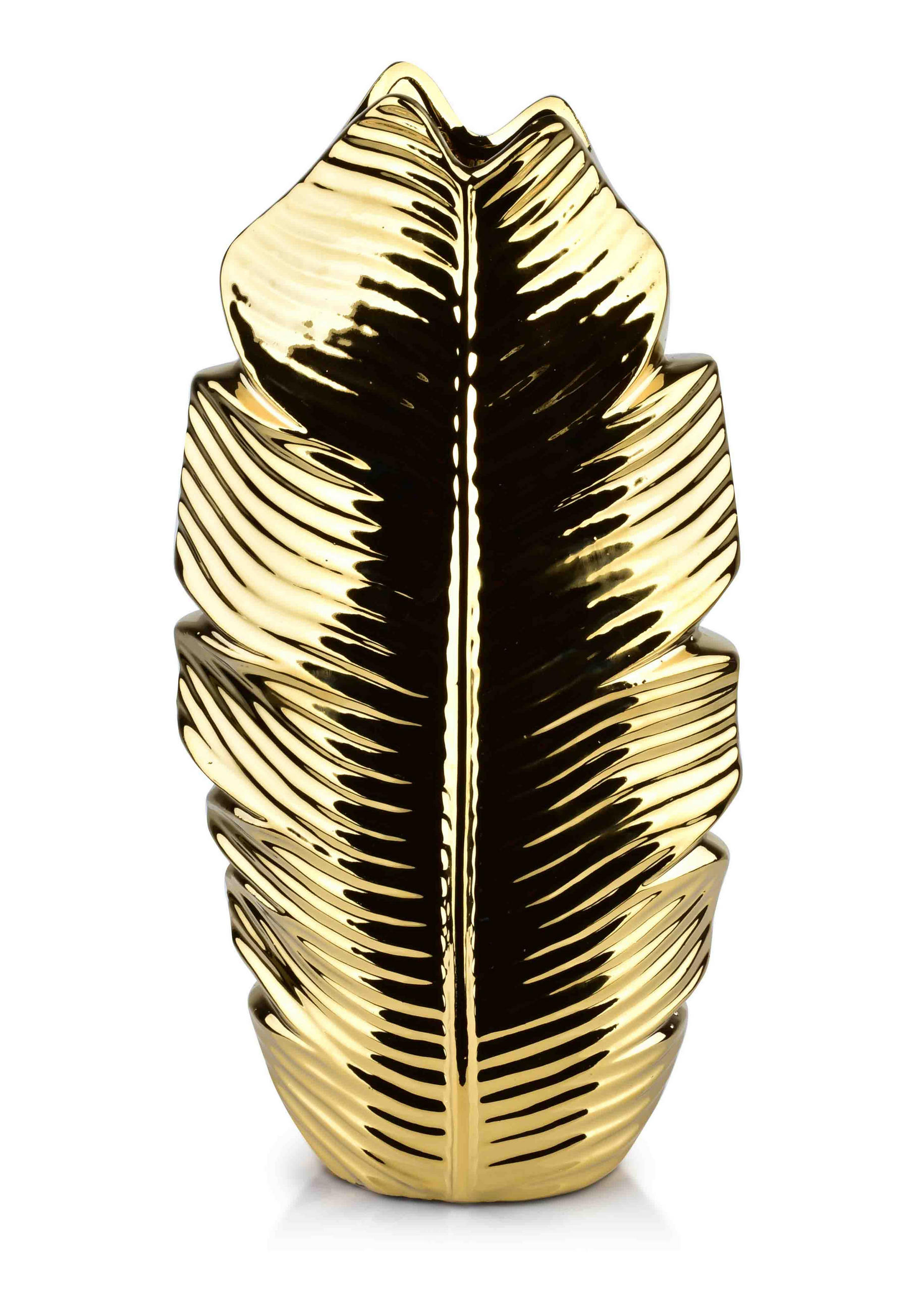 VASE Leaf Gold 17/7.5/35 cm Keramik - Goldfarben, Keramik (35cm) - Mondex