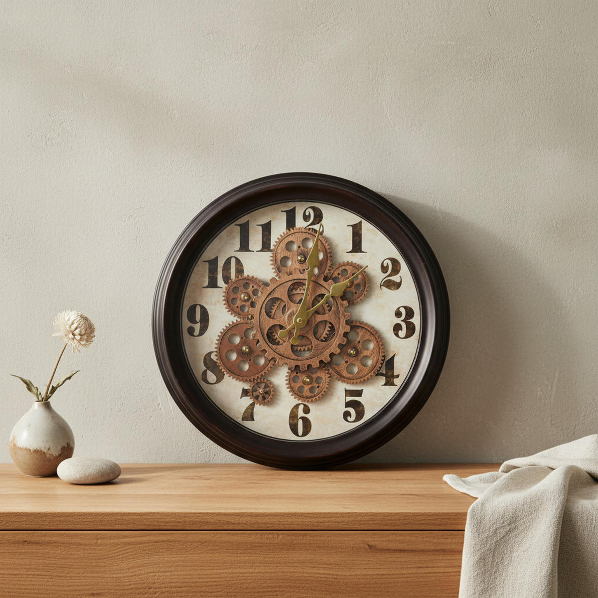 WANDUHR Ramsey Schwarz 35/7/35 cm Kunstoff - Schwarz, Kunststoff (35/35/7cm) - Mondex