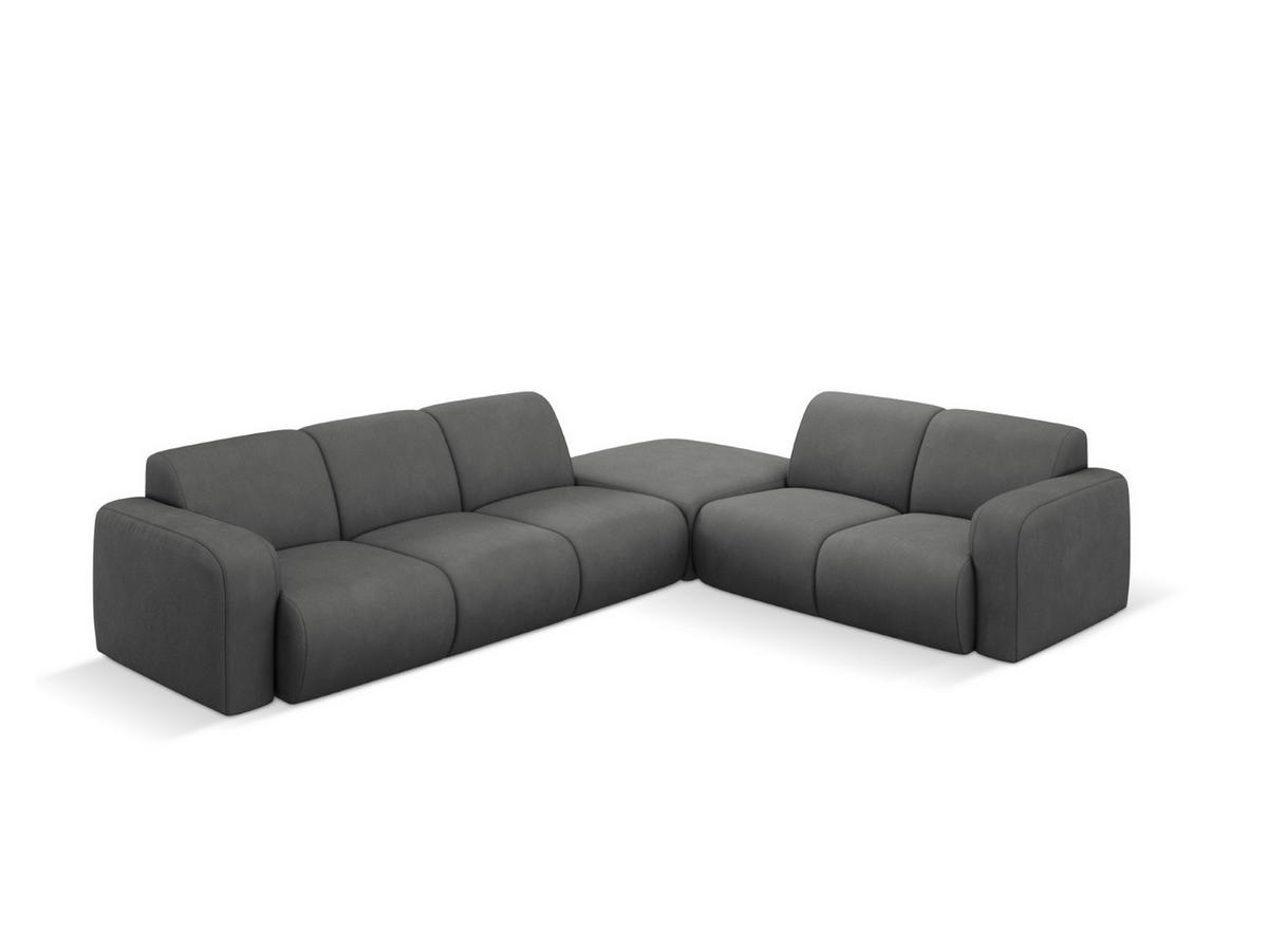 ECKSOFA rechts Molino aus strukturiertem Stoff dunkelgrau 6 Sitzplätze - Dunkelgrau, Textil (250/315cm) - Micadoni