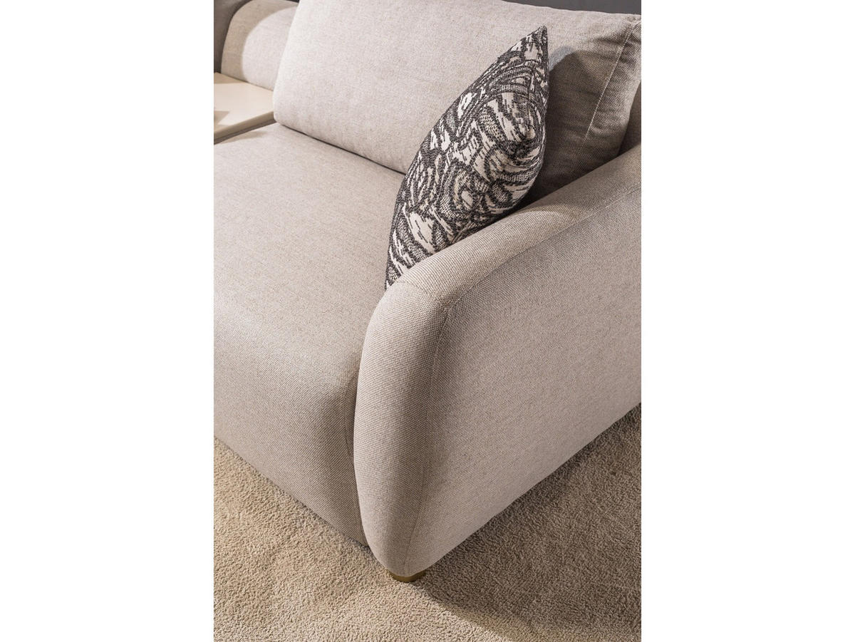 SOFA Rubato 2-Sitzer Samt Beige - Beige, Holz/Textil (200/70/100cm) - Villa Möbel