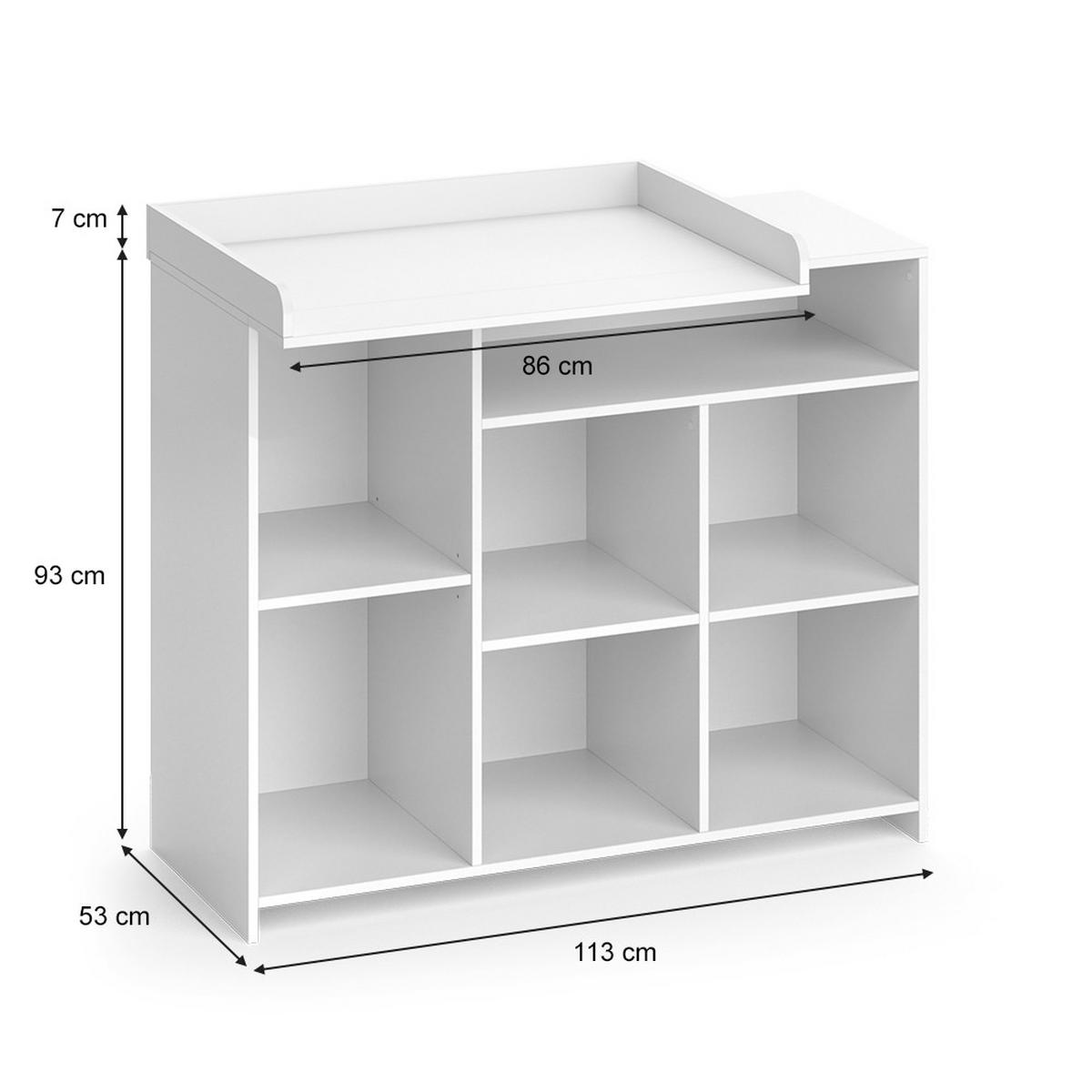 KOMODOVÝ PŘEBALOVACÍ STŮL Oskar Bílá - bílá, kompozitní dřevo (113/100/53cm) - Vicco
