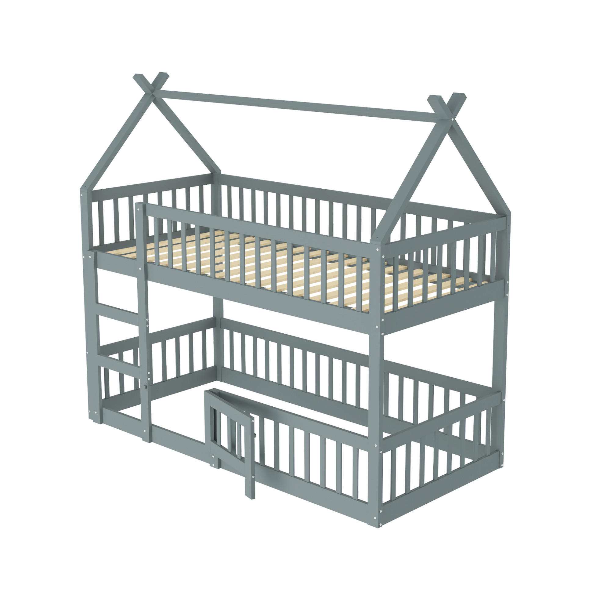 Okmyhome Etagenbett Grau 90x200 cm